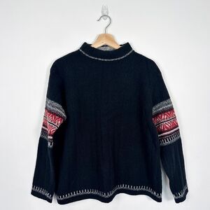 Vintage Highland Glen Made in Scotland Pure New Wool Sweater Sz Small Mock Neck